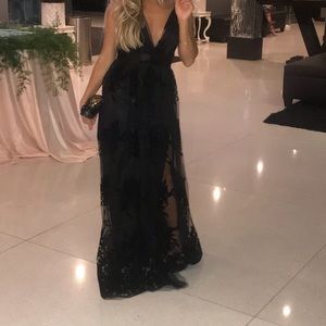 ASOS Dresses - Maxi black gown slit tule dress ASOS Dresses - Maxi black gown slit tule dress